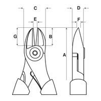 Кусачки-бокорезы для пластика 160 мм, рукоятка ERGO BAHCO Арт. 2101PG-160 — фото 7