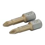1/4"Биты 2 шт.под винты Pozidriv  PZ3 25мм BAHCO Арт. 62TIN/PZ3-2P