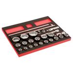 3/4",1/4",1/2",3/8" Набор торцевых головок метрич. размеров BAHCO Арт. FF1A2301